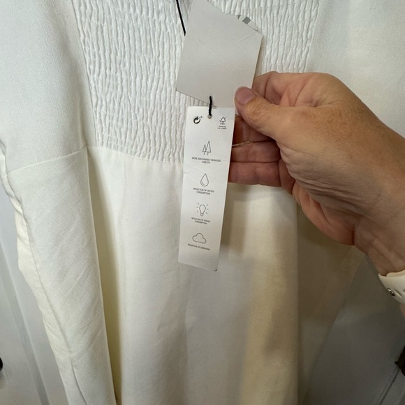 Zara White short mini dress size Large new with tags NWT size Large - Picture 8 of 14